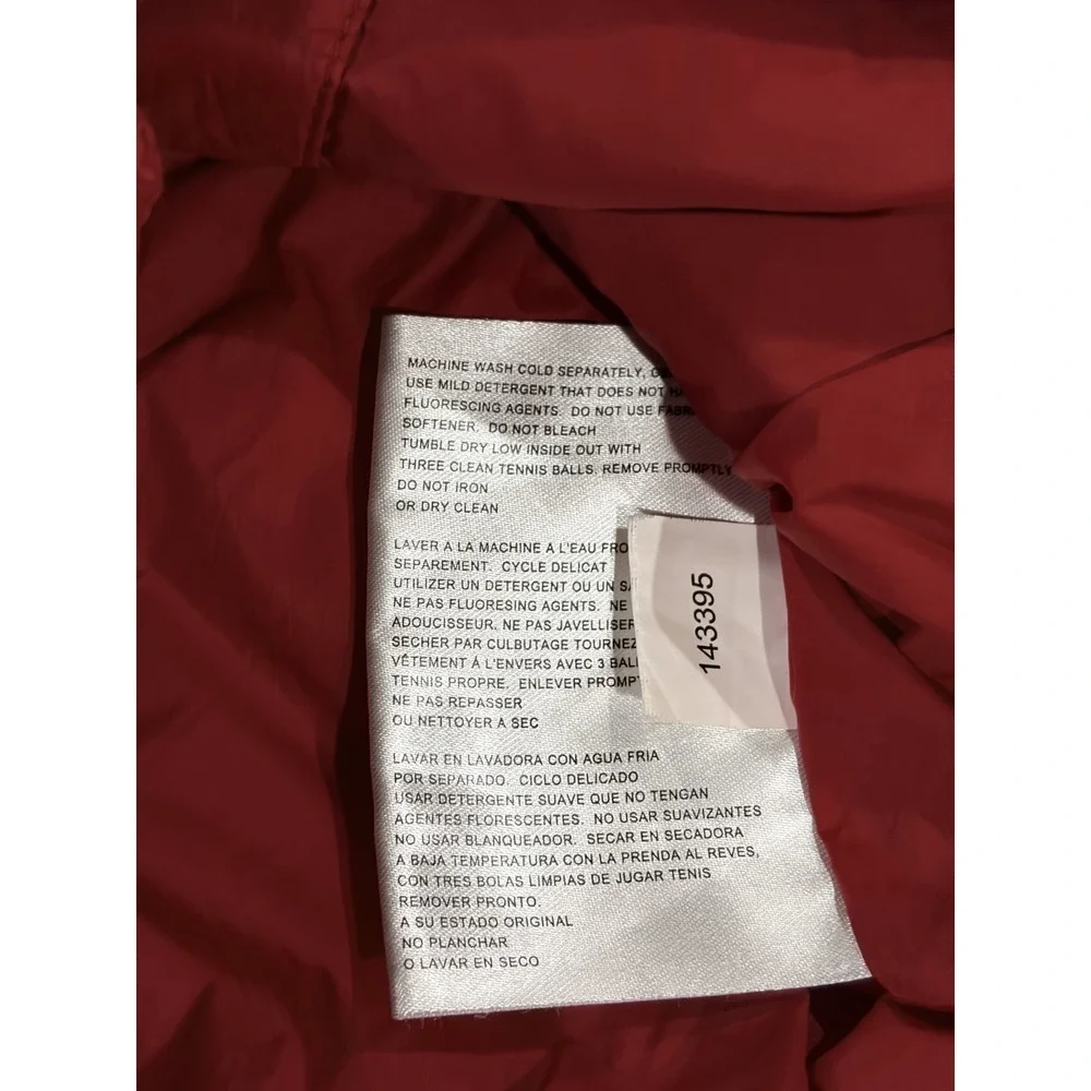 Michael Kors Packable Puffer Jacket Womens Small Red Lined Down Hooded Full Zip